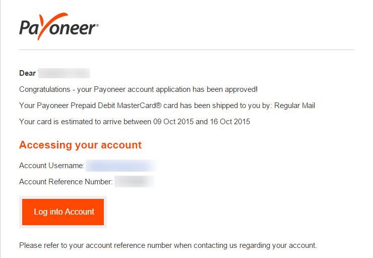 Payoneer account approved